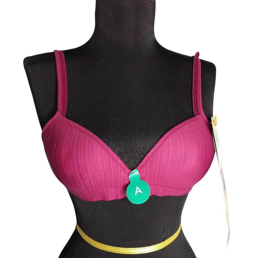 Playtex 34A Bra Padded Style 4492 Wire Free Sweetheart Silhouette Berry NEW